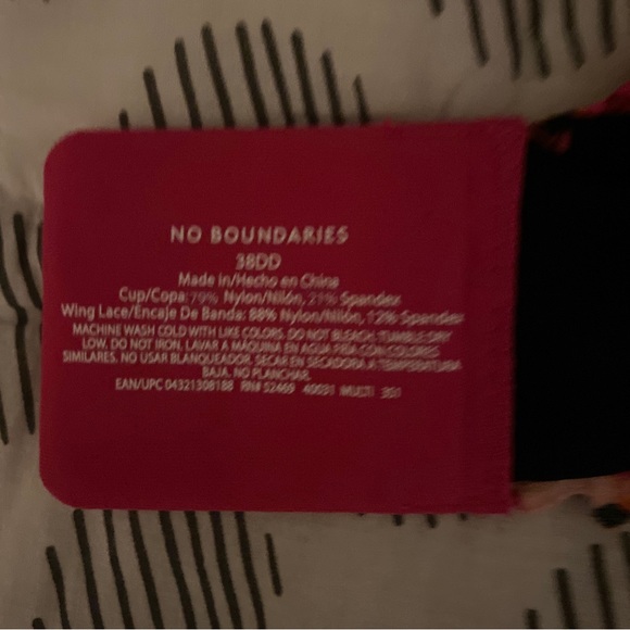 No Boundaries Bra Sz 38 DD Tropical Print NWT - Picture 4 of 4